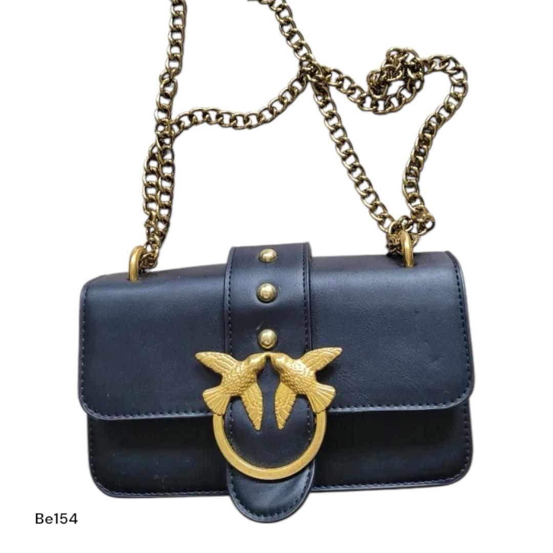 Bolso negro apliques dorados 21cm* 12cm 0569 C-B